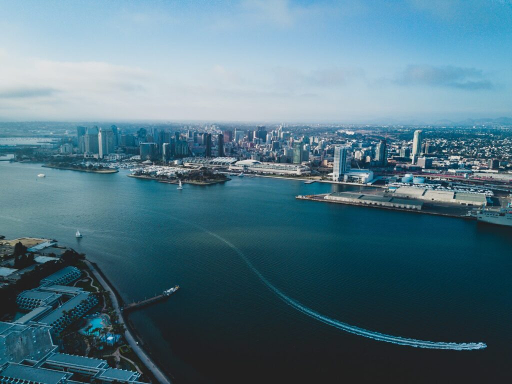 San Diego bay aerial view